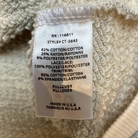 Anthropologie Amadi Floral Blouse Top Flutter Sleeves Sheer Textured Cream XS - Picture 10 of 10